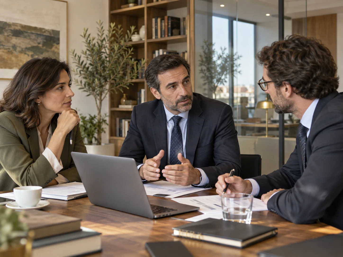 Equipo de consultoría reunido, ejemplo de empresa para SOX High